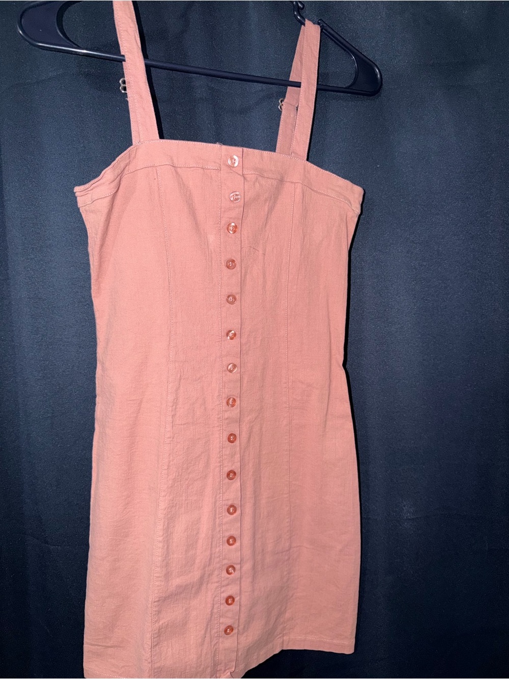 Vibe Coral-Peach Button-Front Mini Dress